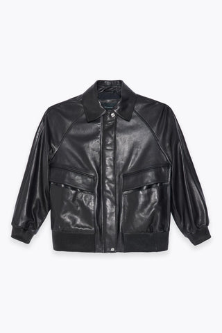 LEATHER BOMBER JACKET