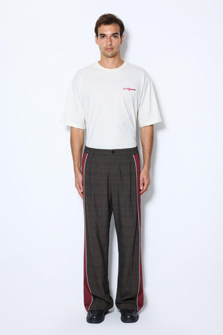 CHECKED TRACK PANTS