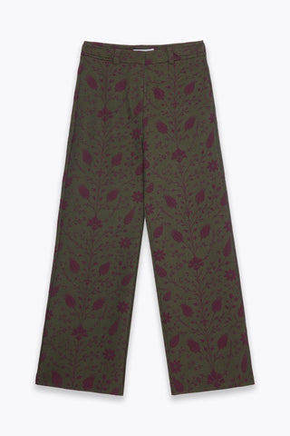 JACQUARD WIDE LEG PANTS