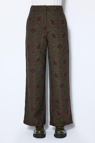 JACQUARD WIDE LEG PANTS