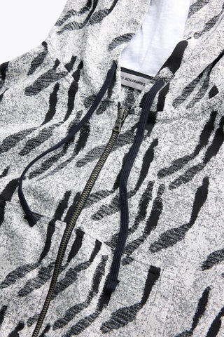 SHADOW JACQUARD ZIP HOODIE